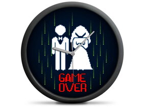 Game Over esküvői falióra