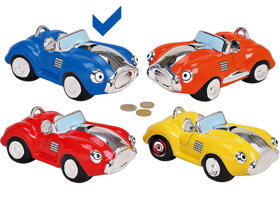 Blue Ceramic Vintage Car Lovers Money Box