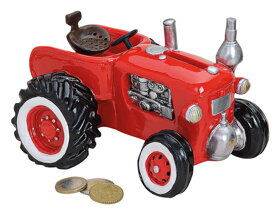 Piros traktor persely