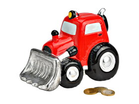 Ceramic Tractor with Loader Money Box