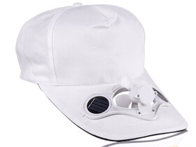 Fehér szolár baseball sapka ventilátorral