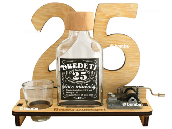 25. születésnapi fa ajándékállvány verklivel