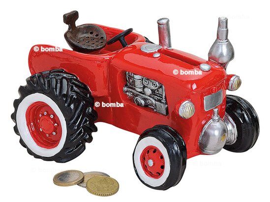 Piros traktor persely