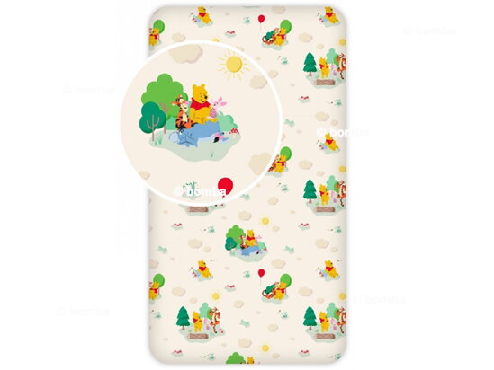 Gyerek gumis lepedő Micimackó