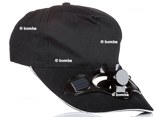Fekete szolár baseball sapka ventilátorral