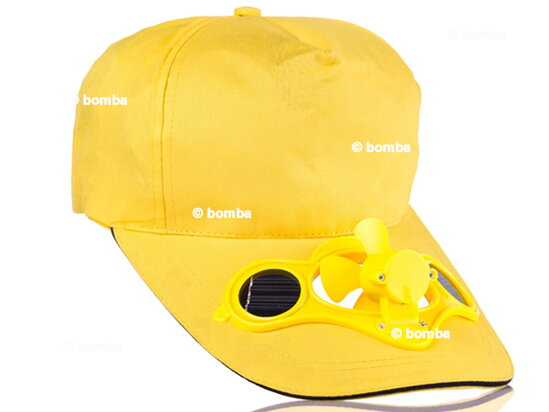 Sárga szolár baseball sapka ventilátorral