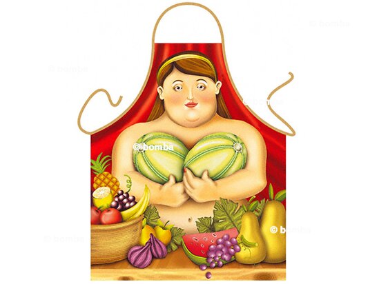 Kötény Botero stílusú nőnek