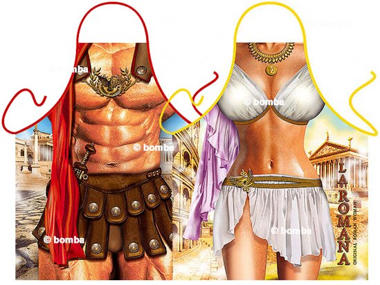 Idős gladiátor és Római nő kötények