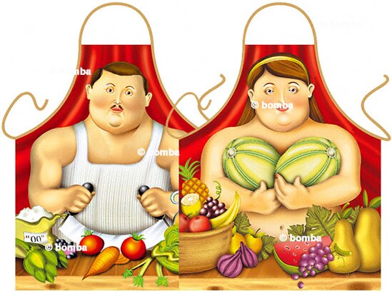 Botero stílusú szakács kötények